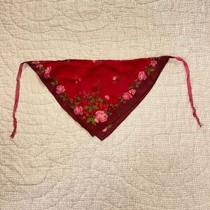 Silk Dainty Floral Red Scarf